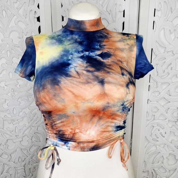 Heart & Hips Tops - Heart & Hips Dazed & Amazed Tie Dye Crop Top S